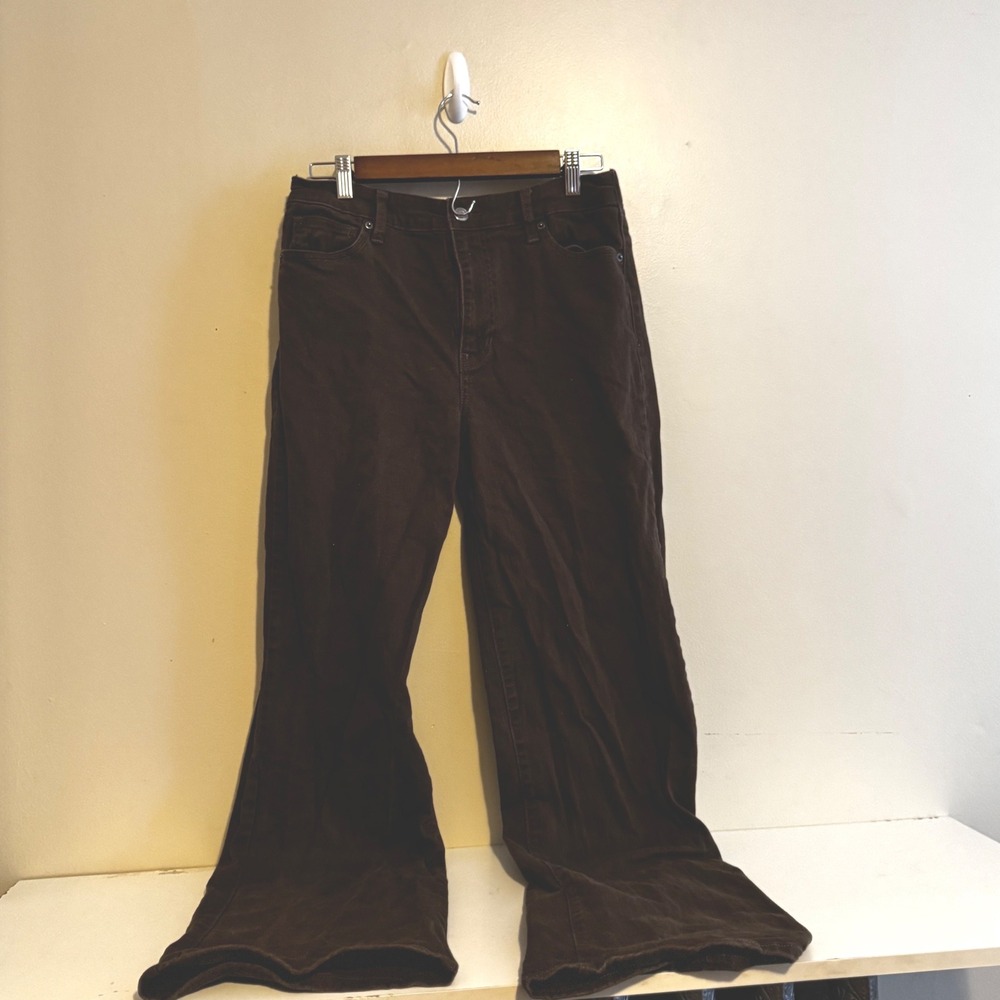 No Boundaries Women's M 8-10 Brown High Rise Flare Leg Cotton Fall Staples